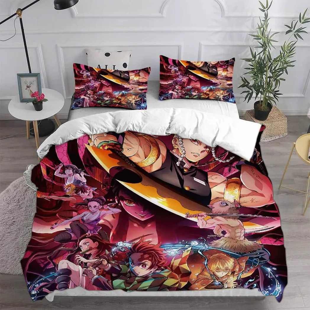 2021 Demon Slayer Kimetsu No Yaiba Bedding Set Duvet Covers Quilt Sets