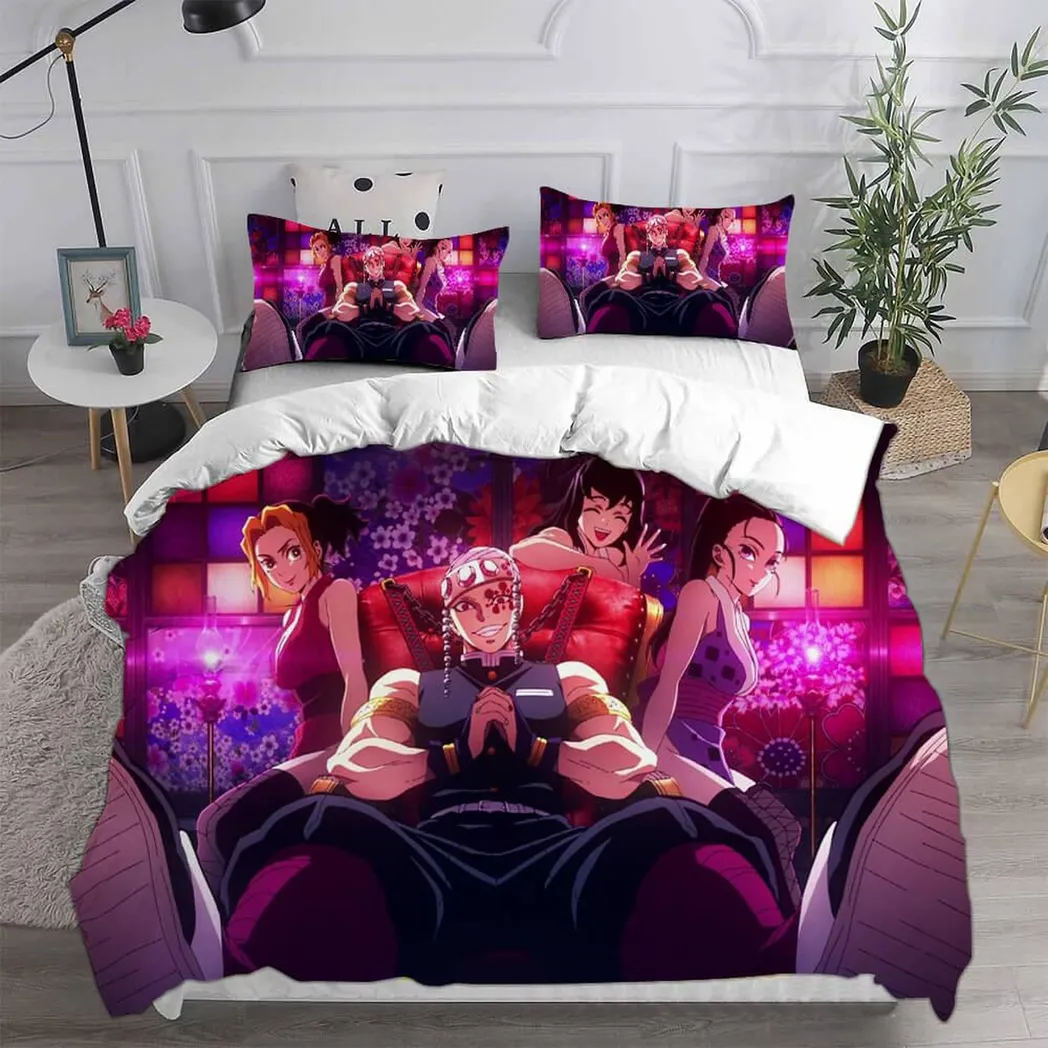 2021 Demon Slayer Kimetsu No Yaiba Bedding Set Duvet Covers Quilt Sets