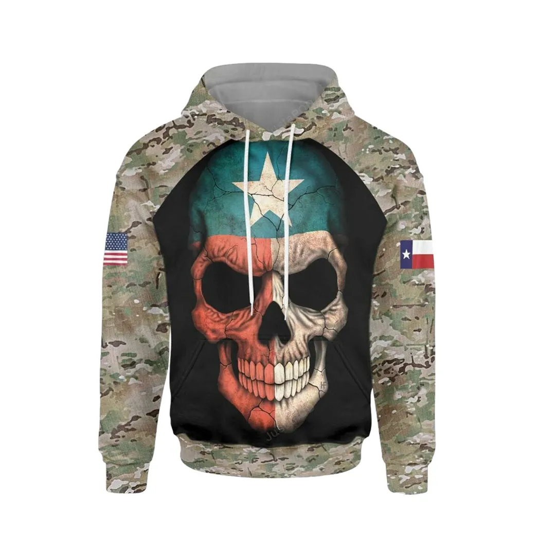 2nd Amendment Texas Skulled Hoodie, Zip-up Hoodie