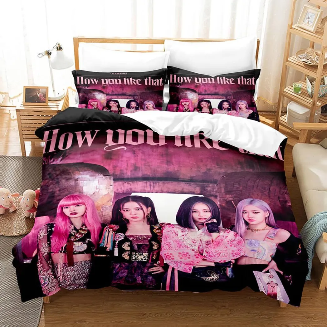 3-Piece Blackpink Cosplay Bedding Set Duvet Cover Sets Bed Sheets