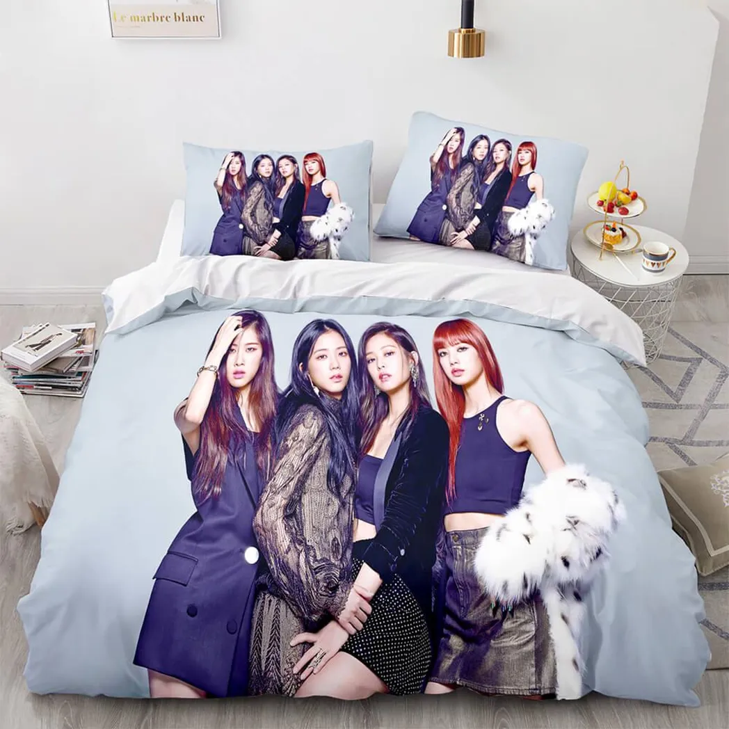 3-Piece Blackpink Cosplay Bedding Set Duvet Cover Sets Bed Sheets