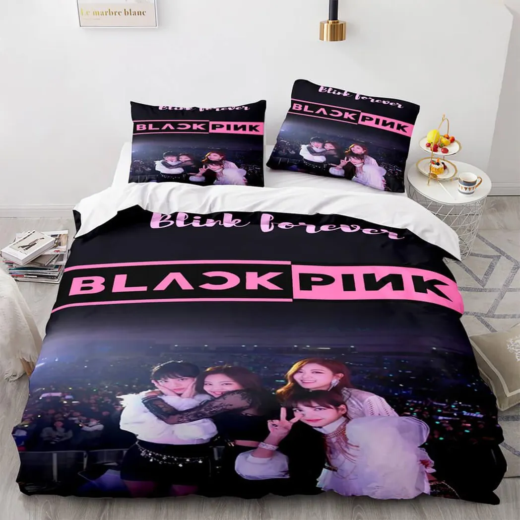 3-Piece Blackpink Cosplay Bedding Set Duvet Cover Sets Bed Sheets