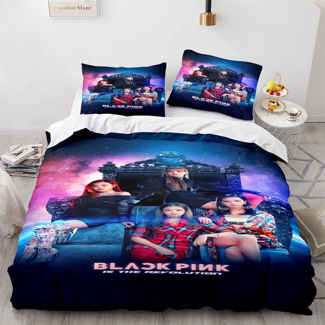 3-Piece Blackpink Cosplay Bedding Set Duvet Cover Sets Bed Sheets