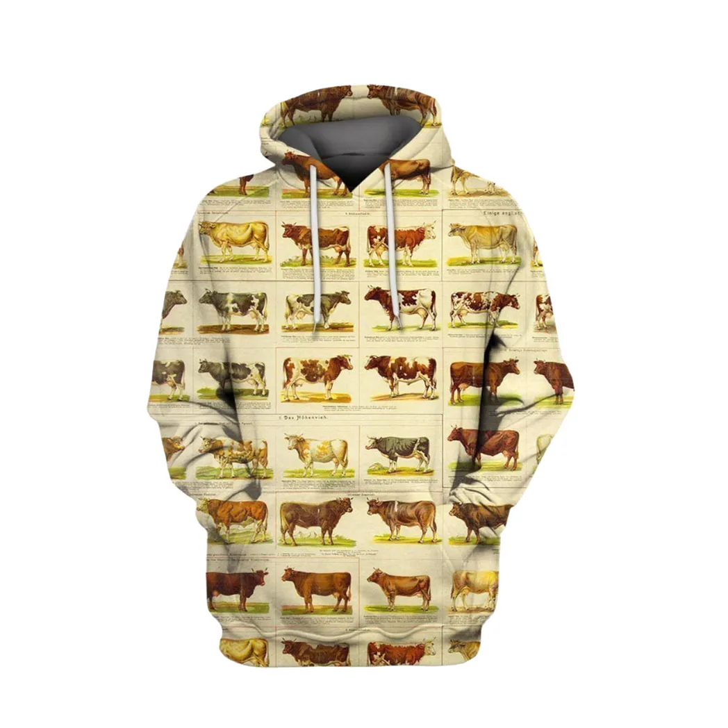 3d Aop Breeding Cows Hoodie BT09