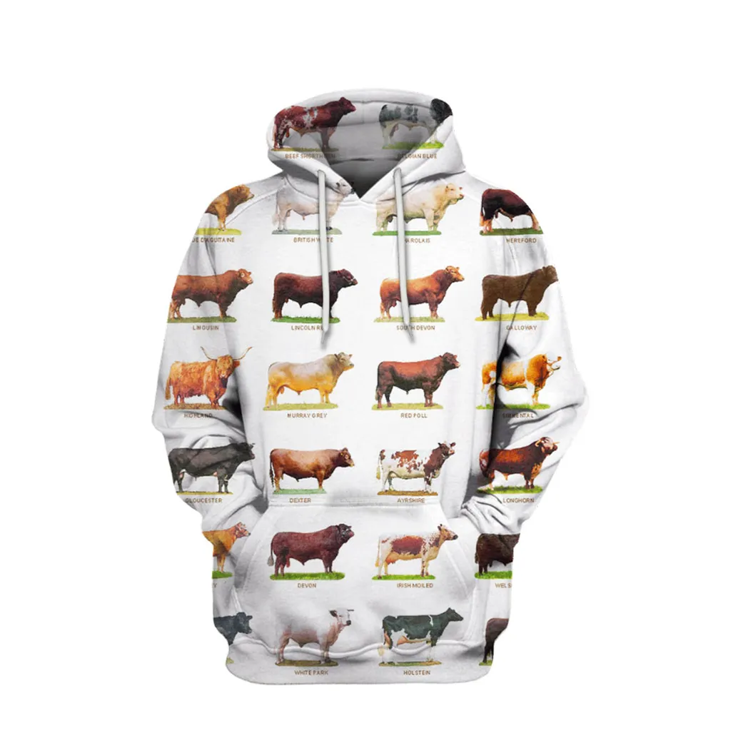 3d Cow Hoodie BT11