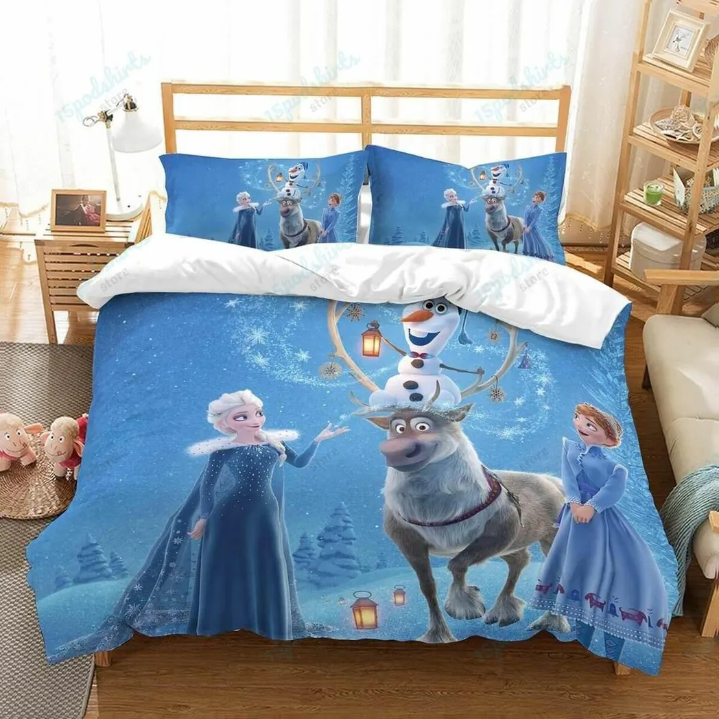 3D Frozen Set Bedroomet Bedlinen Amazing Disney Room Decor Bedding Set Duvet Cover With Pillowcase Meaningful Gift For Kids Friend Family Member Holiday Gift