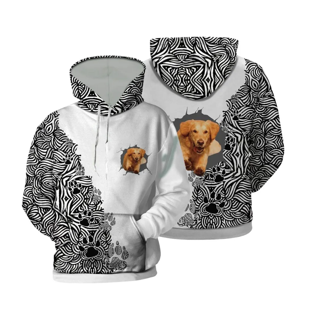 3d Golden Retriever Native American Hoodie BT10