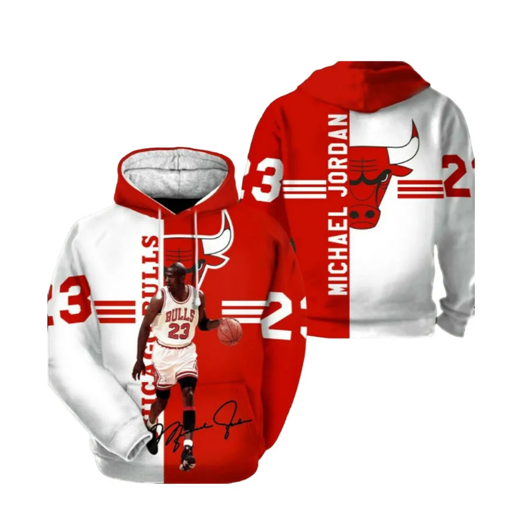 3D Hoodie Unisex Michael Jordan 23 Chicago Bullss Size S