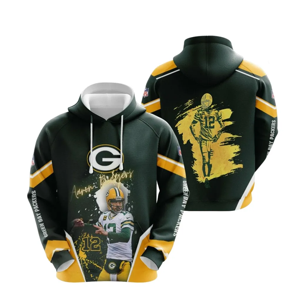 Aaron Rodgers Green Bay Packers Nfl Super Bowl Mvp Green Designed Allover Gift For Rodgers Fans Packers Fans Hoodie