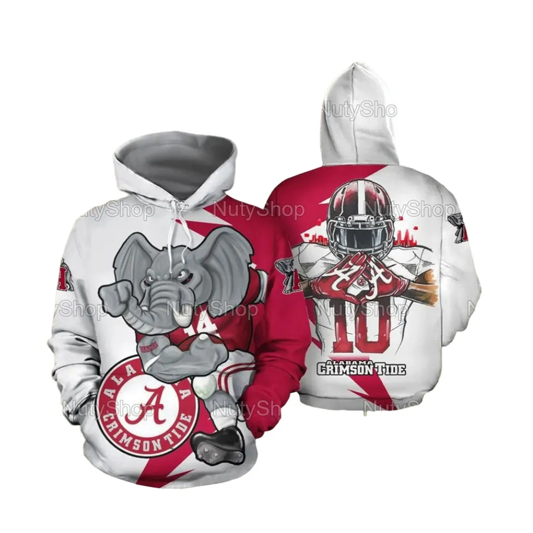 Alabama Crimson Tide Hoodie Full Printing NCAA Alabama Crimson Pullover