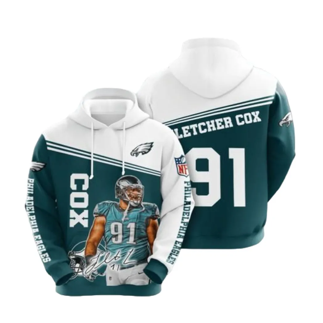 Amazon Sports Team Nfl 91 Cox Philadelphia Eagles No410 Hoodie Size S to 5XL