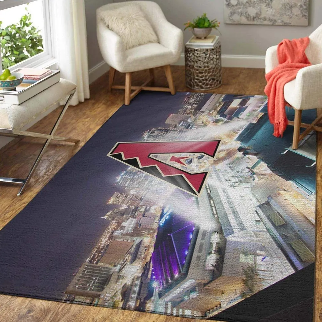 Arizona Diamondbacks Area Rug Mlb Team Logo Carpet Living Room Rugs V6692