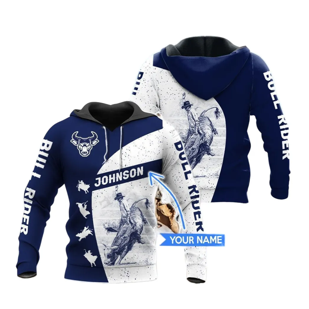 Bull Riding -Navy Personalized Hoodie DVT201207011