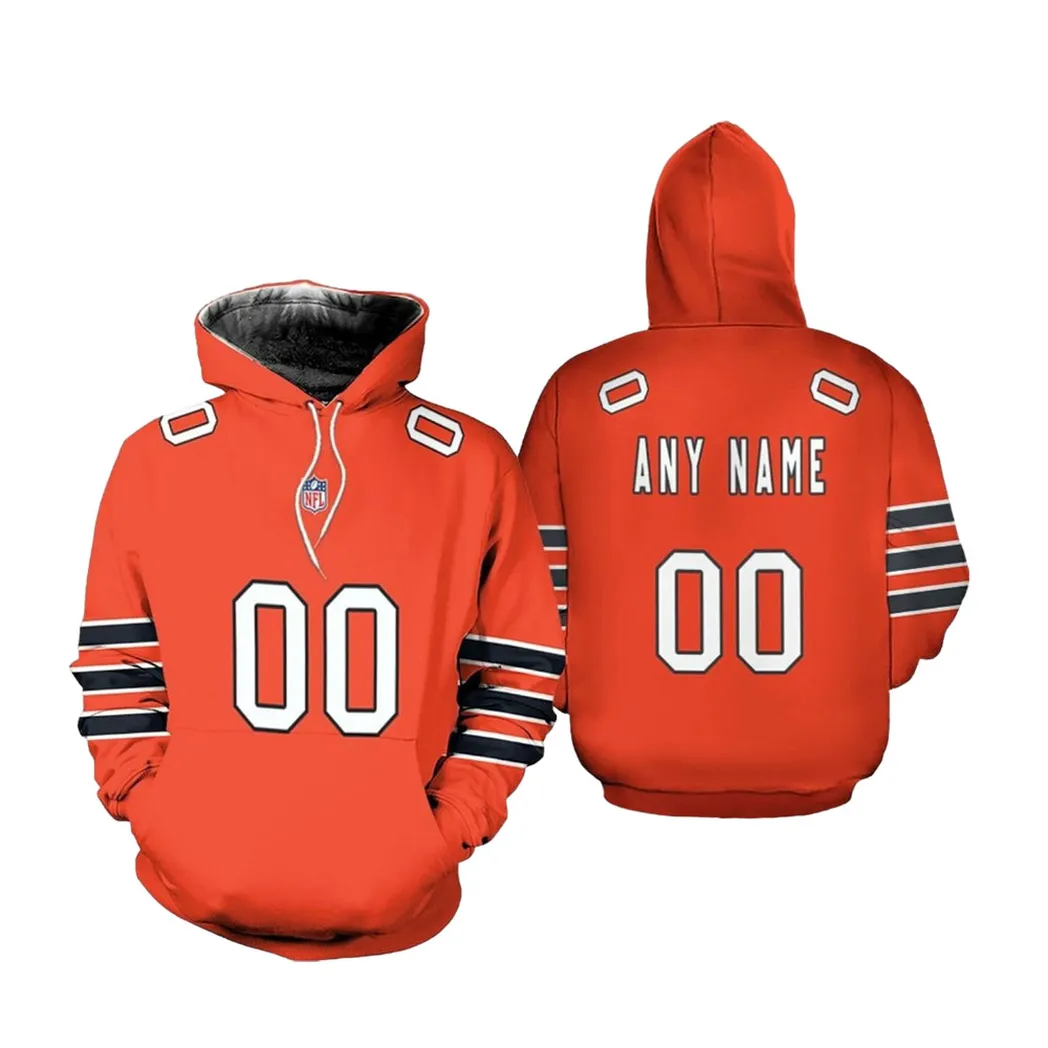 Chicago Bears Nfl American Football Team Custom Game Orange Designed Allover Custom Gift For Bears Fans Hoodie