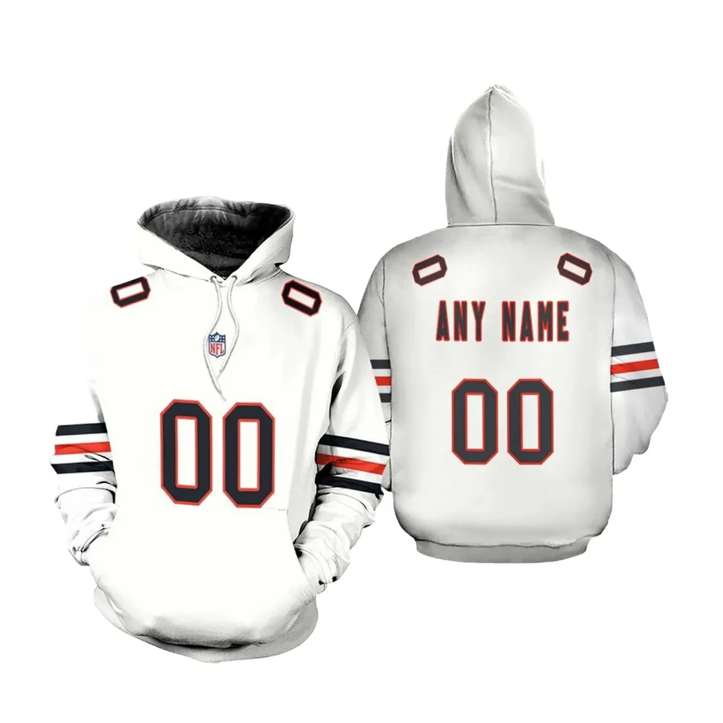 Chicago Bears Nfl American Football Team Custom Game White Designed Allover Custom Gift For Bears Fans Hoodie