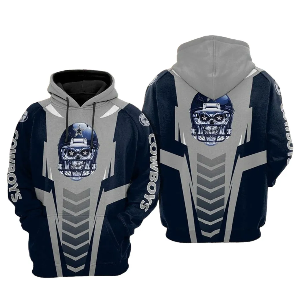 Dallas Cowboys Ncaa Football Skull Hoodie For Men For Women Dallas Cowboysed