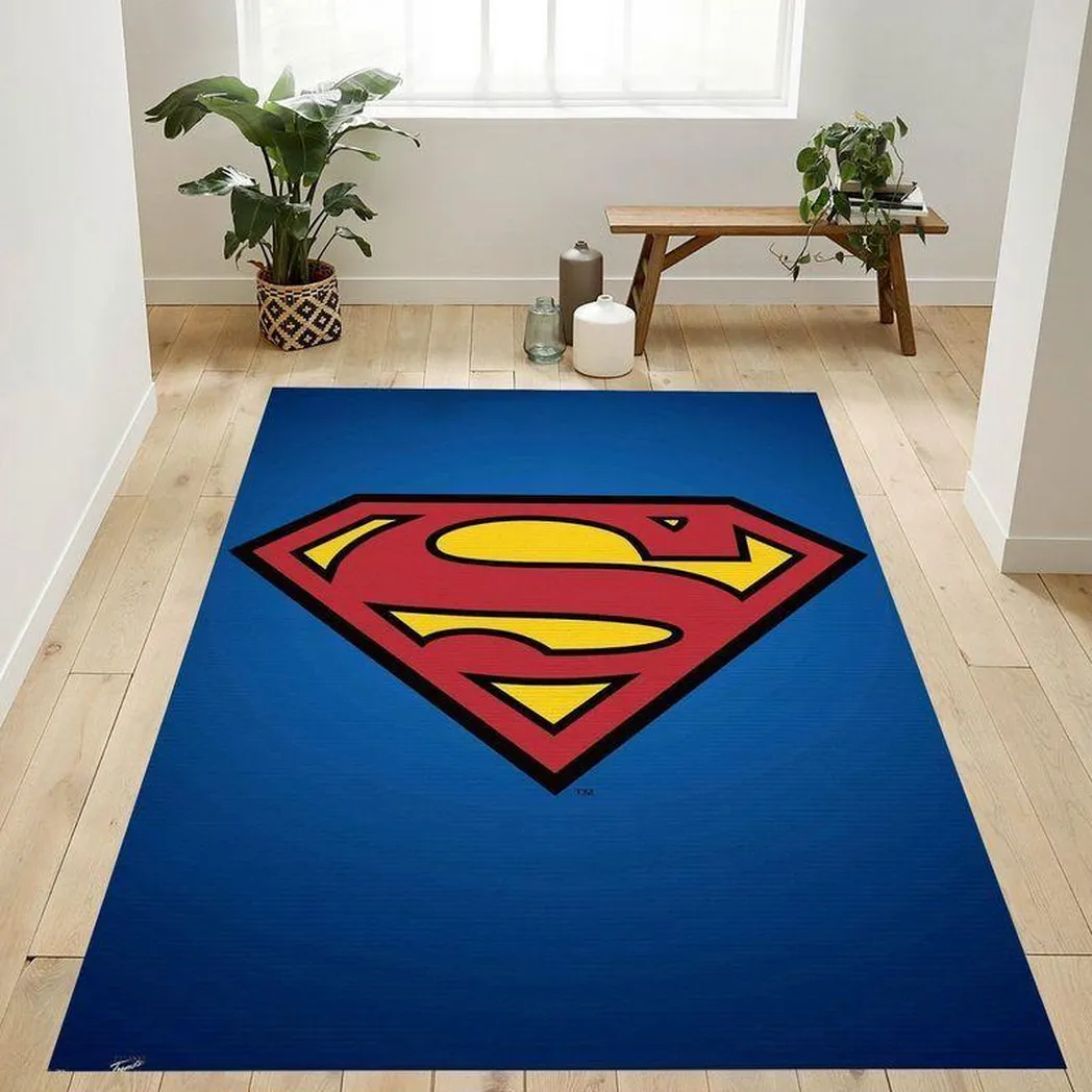 Dc Comics Superman Shield Area Rug Living Room And Bed Room Rug Rug Regtangle Carpet Floor Decor Home Decor