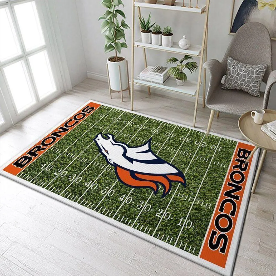 Denver Broncos Area Rug Nfl Football Team Logo Carpet Living Room Rugs 11