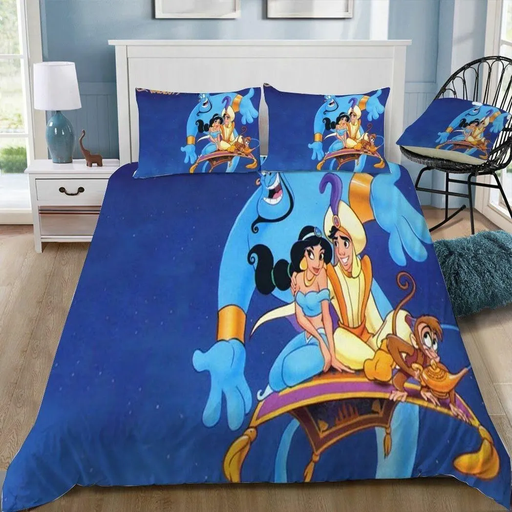 Disney Aladdin And Jasmine 10 Beautiful Decor For Disney Fan Bedding Set Duvet Cover Meaningful Gift For Love