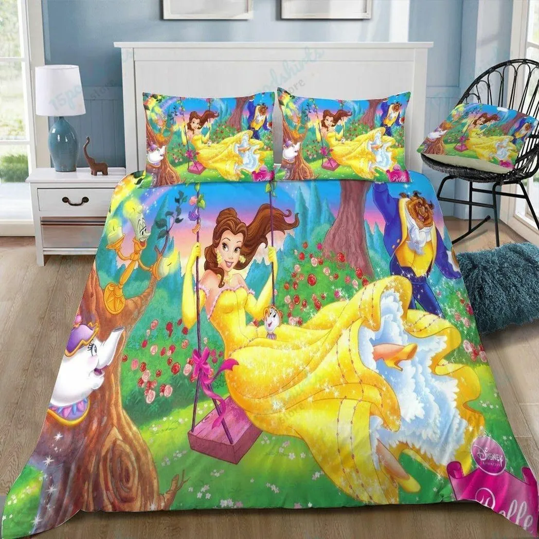 Disney Beauty And The Beast 1 Beautiful Decor For Disney Fan Bedding Set Duvet Cover Meaningful Gift For Love