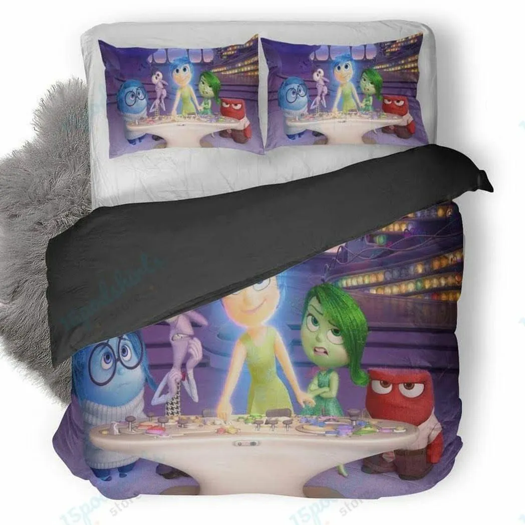 Disney Inside Out Anger Disgust Joy Fearadness Beautiful Decor For Disney Fan Bedding Set Duvet Cover Meaningful Gift For Love