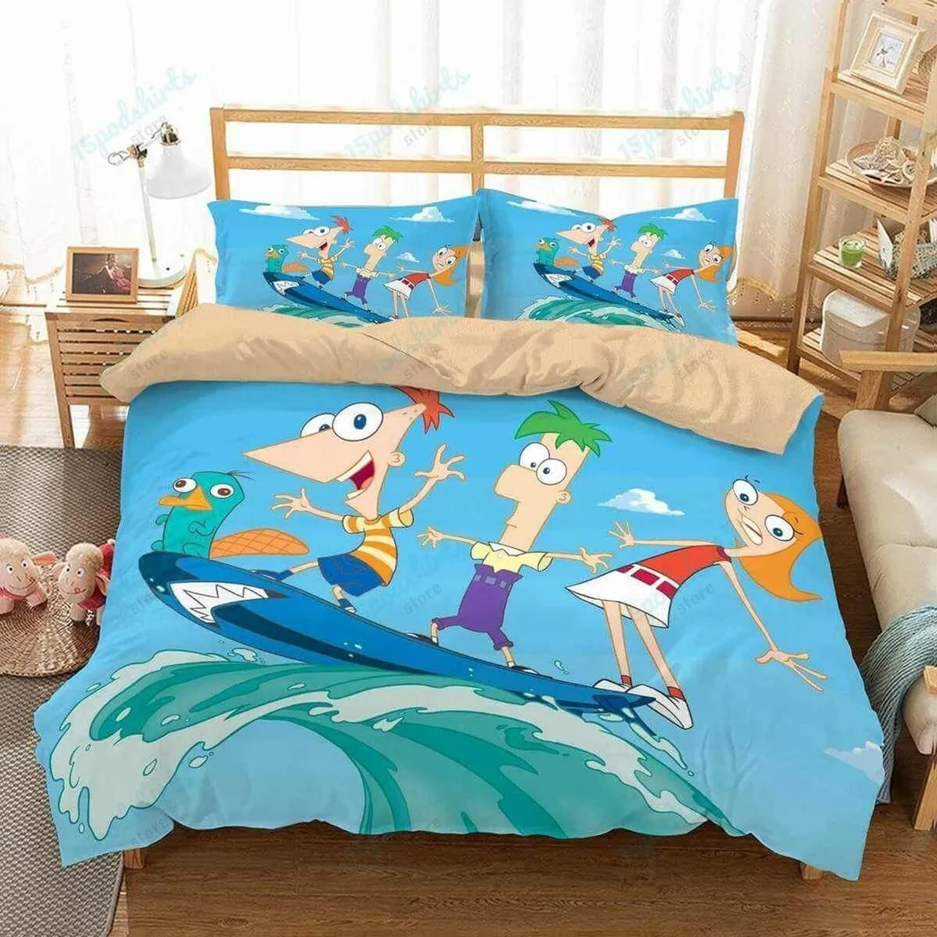 Disney Phineas And Ferb 1 Beautiful Decor For Disney Fan Bedding Set Duvet Cover Meaningful Gift For Love