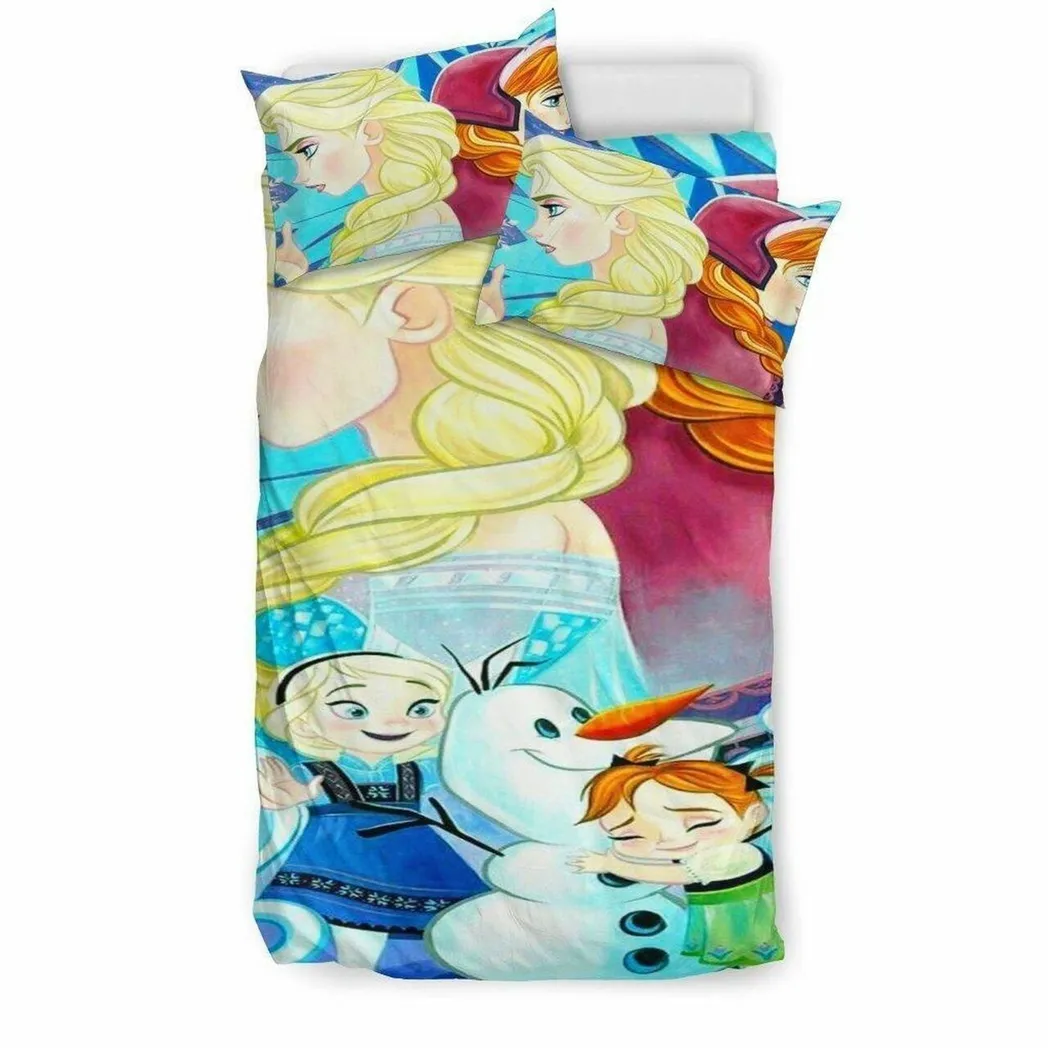 Elsa Anna Frozen 1 And Pillowcaseet Amazing Disney Room Decor Bedding Set Duvet Cover With Pillowcase Meaningful Gift For Kids Friend Family Member Holiday Gift