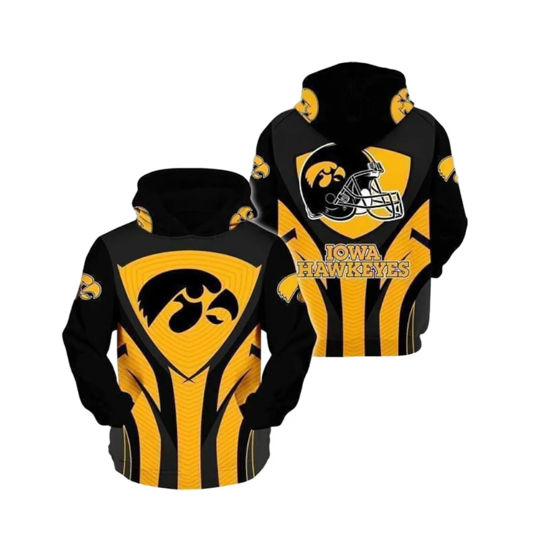 Iowa Hawkeyes Ncaa For Hawkeyes Fan Pullover And Zippered Hoodies Custom Graphic Printed Hoodie Hoodie For Men For Women