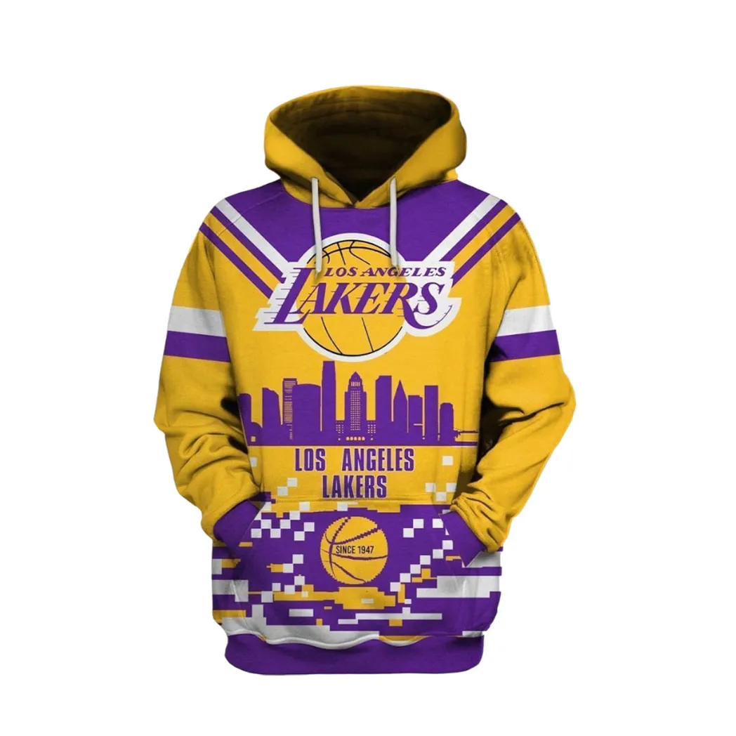 Los Angeles Lakers Nba Pullover And Zippered Hoodies Custom Graphic Printed Hoodie Hoodie Sweatshirt For Fans Men Women