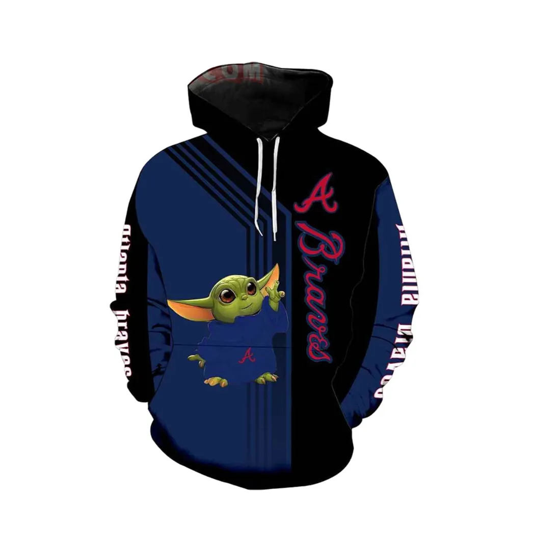 Mlb Atlanta Braves Baby Yoda Green Hoodie New Hoodie 2021