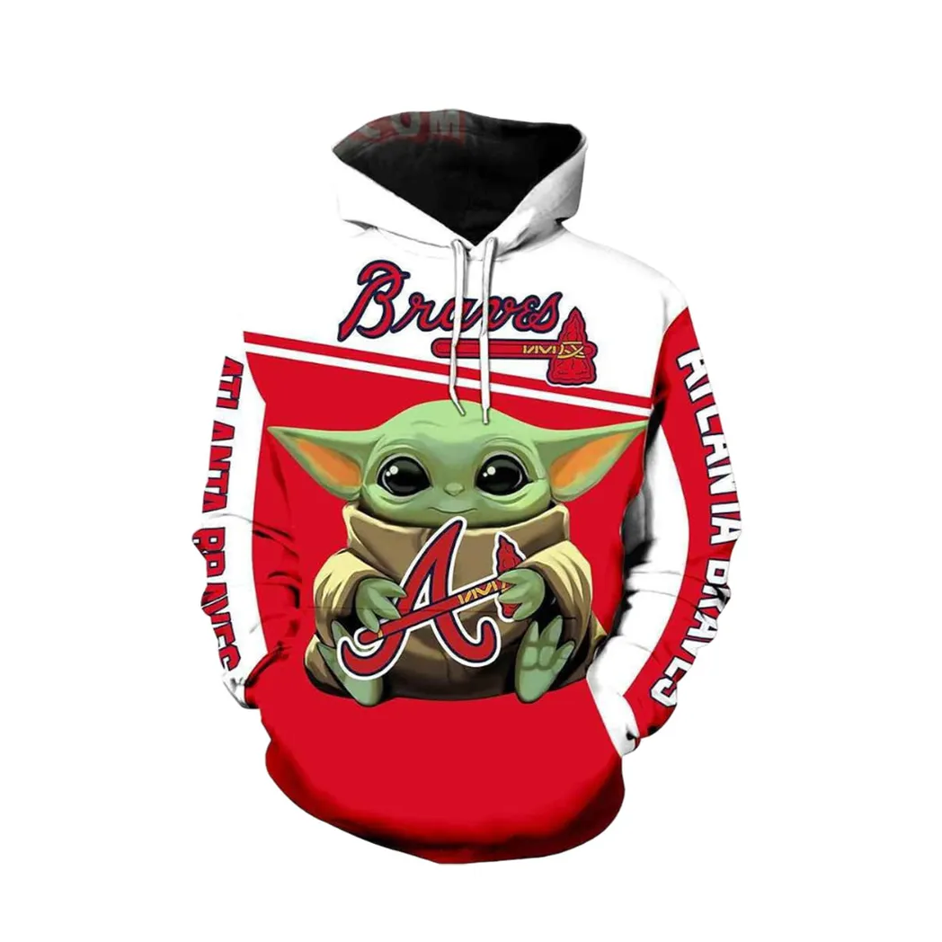 Mlb Atlanta Braves Baby Yoda Hoodie New Full 2021