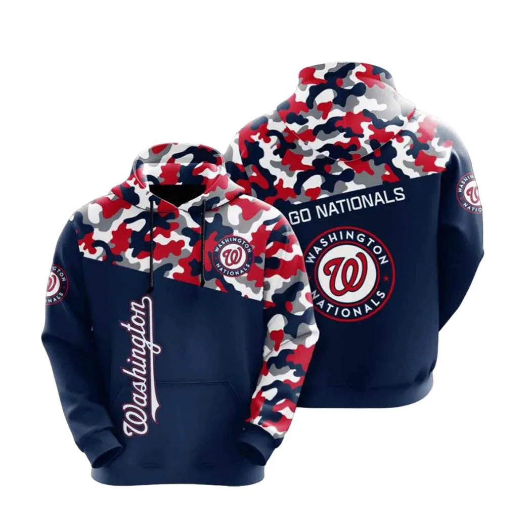 Mlb Washington Nationals Hoodies Printed Zip Hoodies Sweatshirt Jacket  2021