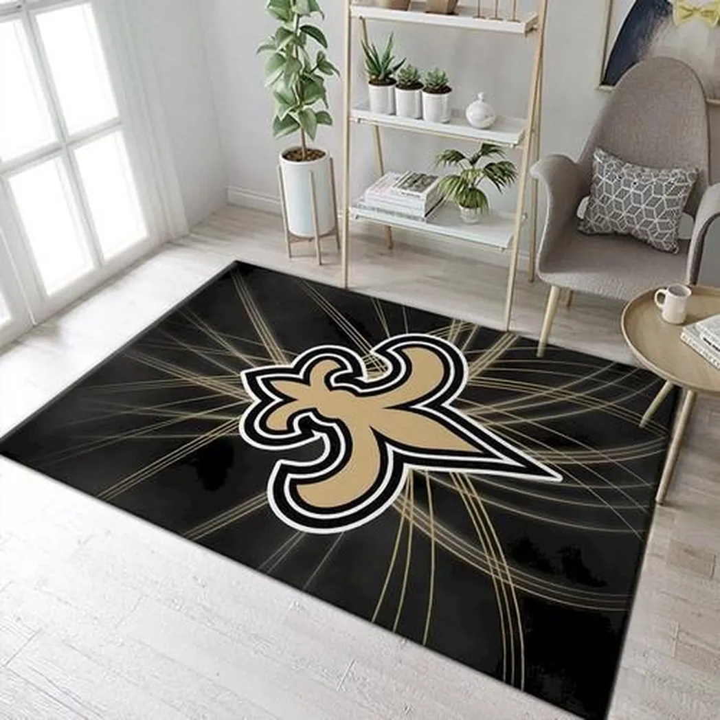 New Orleans Saints Logo Nfl Team Area Rug Rugs For Living Room Rug Hom