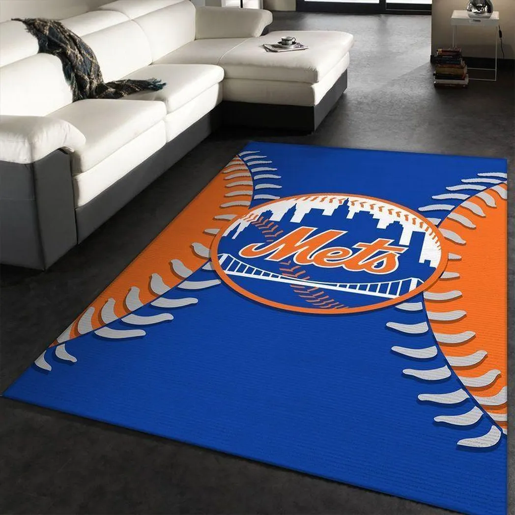 New York Mets Area Rug Mlb Team Logo Carpet Living Room Rugs Carpet 5