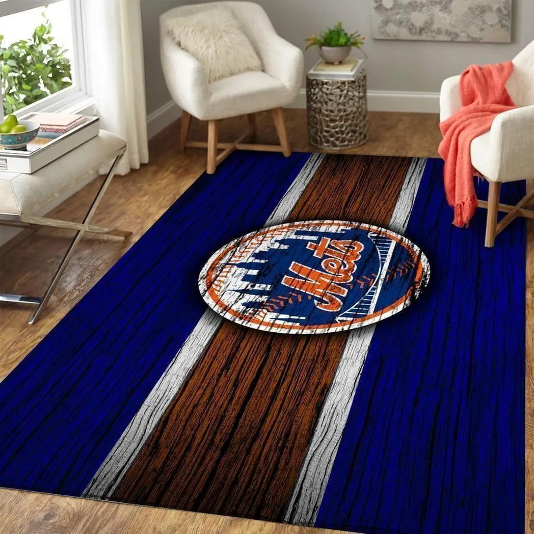 New York Mets Area Rug Mlb Team Logo Carpet Living Room Rugs Carpet V3966