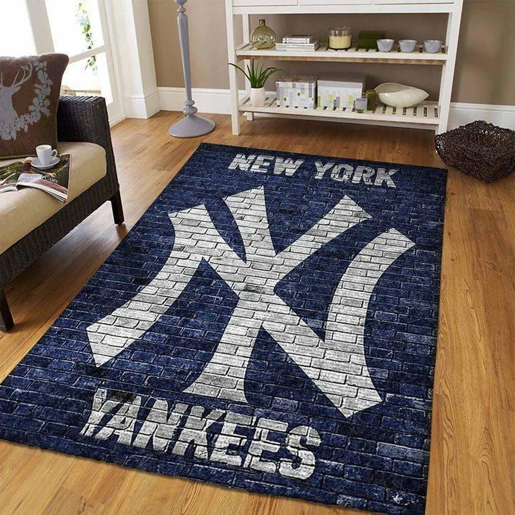 New York Yankees Mlb Wall Style Baseball Area Rug Baseball Rug Regtangle V11254