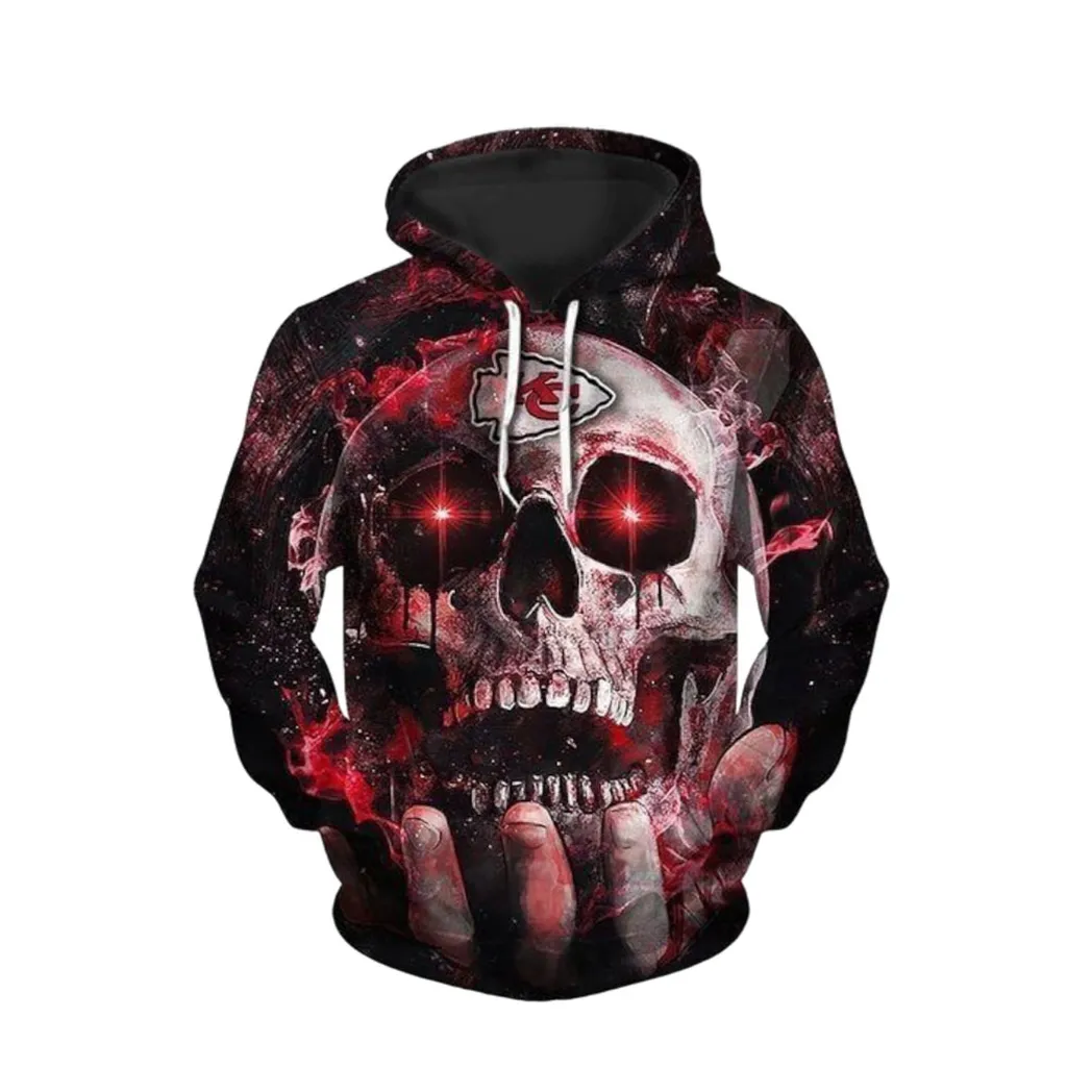 Nfl - Kansas City Chiefs Team Neon Skull Hoodie Style 2021