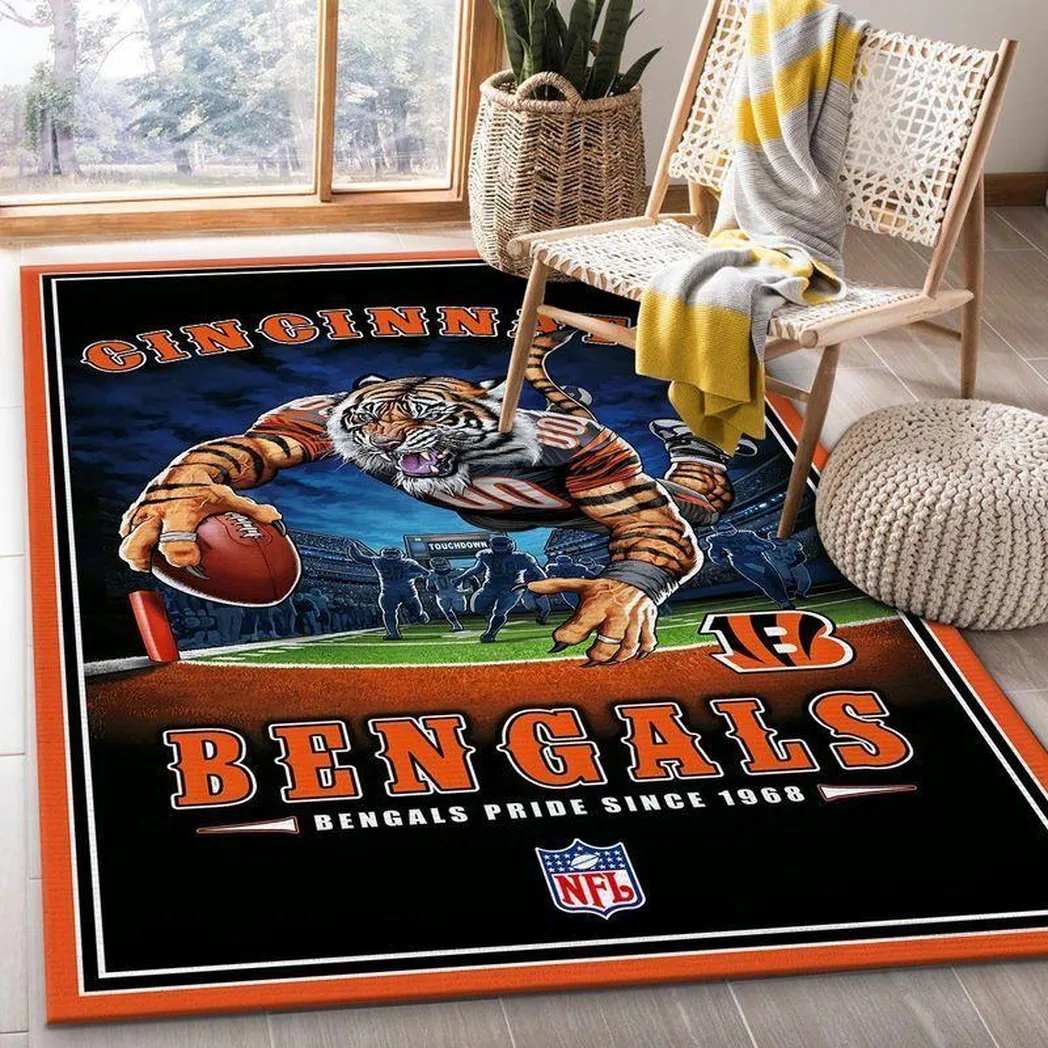 NFL Cincinnati Bengals Team Area Rug Living Room Carpet Home Rug 4