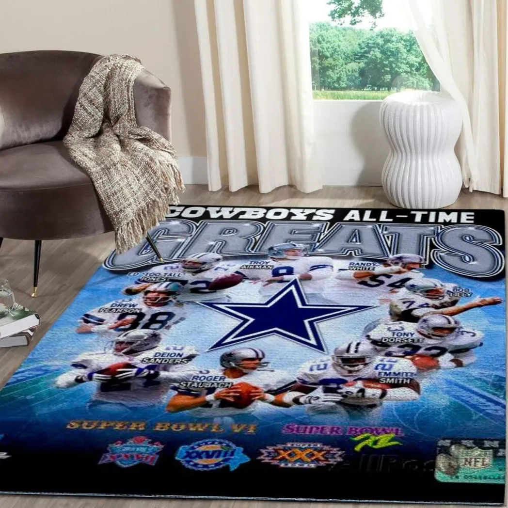 NFL Dallas Cowboys Football Team Area Rug Living Room Rug Home Decors 2