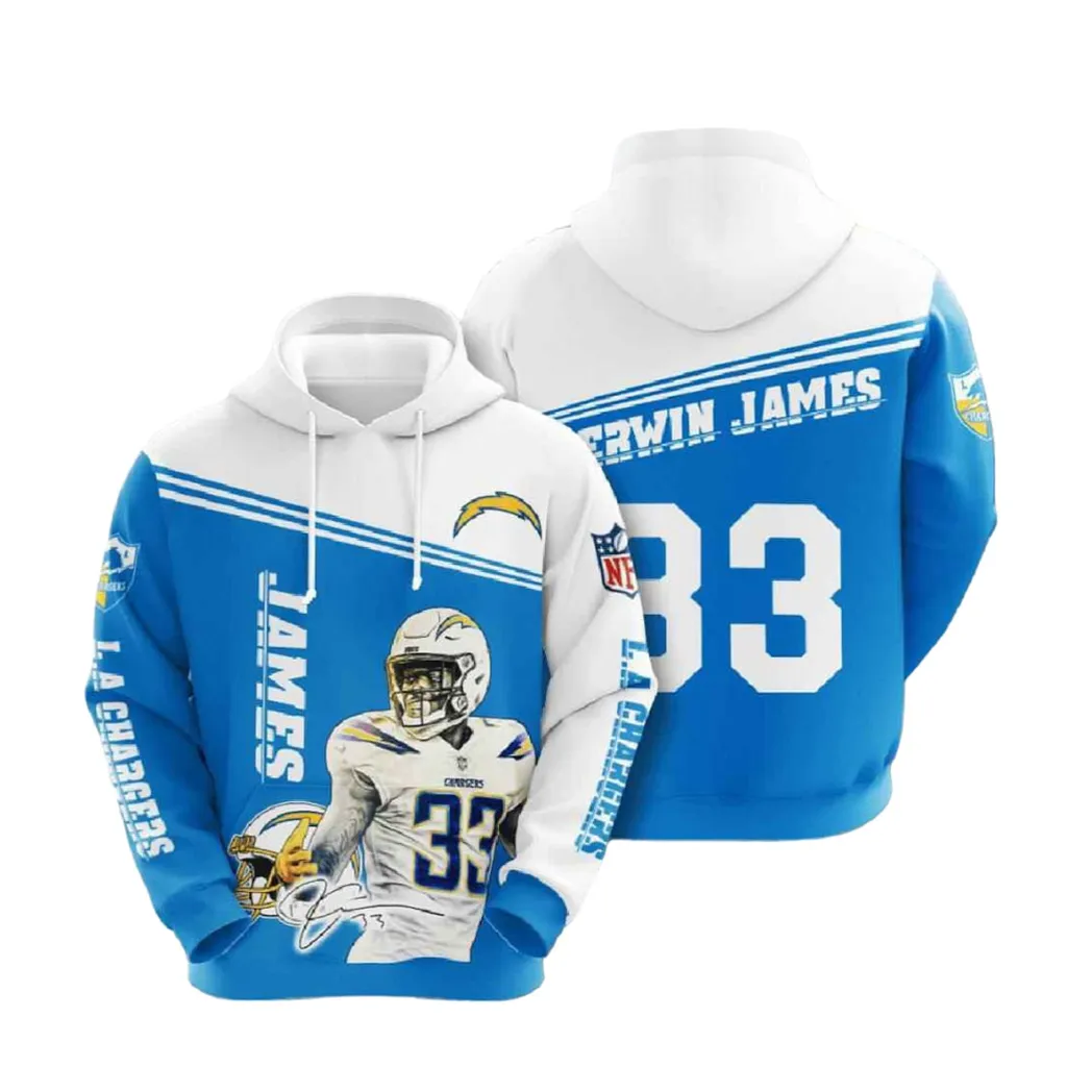 Nfl Los Angeles Chargers Hoodies Printed Zip Hoodies Sweatshirt Jacket 2021