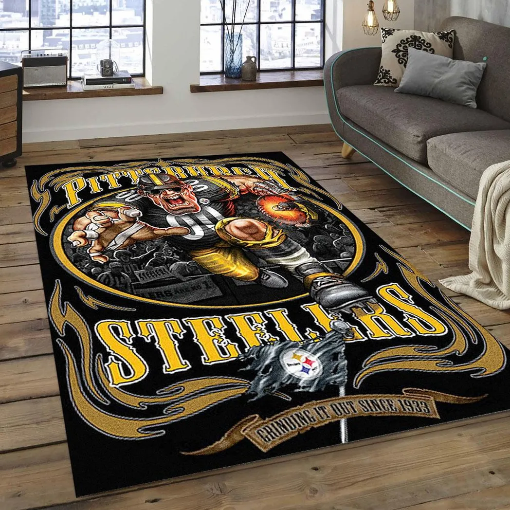 NFL Pittsburgh Steelers Bold Football Team Logo Area Rug PSF06