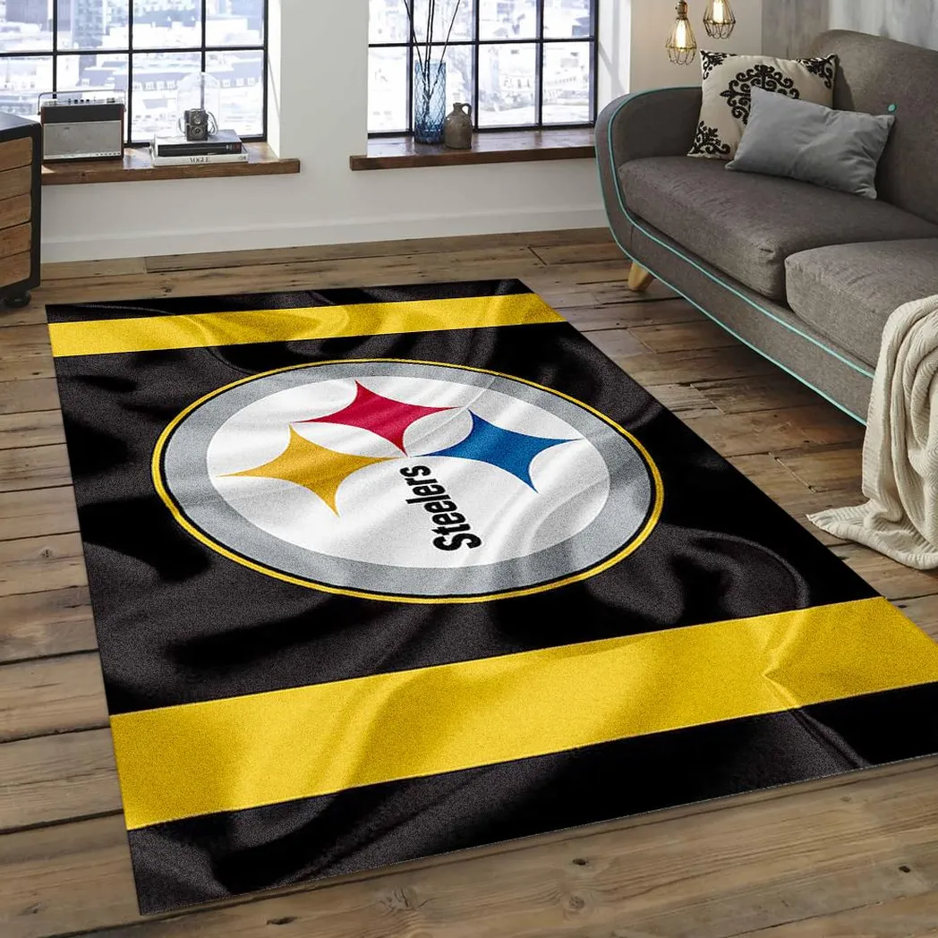 NFL Pittsburgh Steelers Engaging Football Team Logo Area Rug PSF09