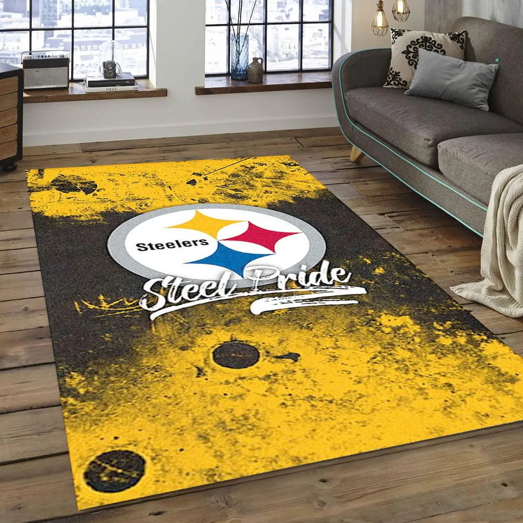 NFL Pittsburgh Steelers Pride Football Team Logo Area Rug PSF07