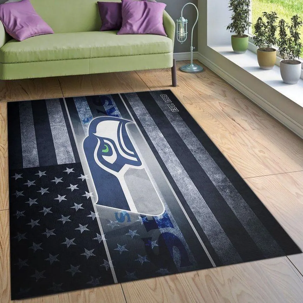 NFL Seattle Seahawks Football Sport Rug US flag Style Living Room Area Rug 27