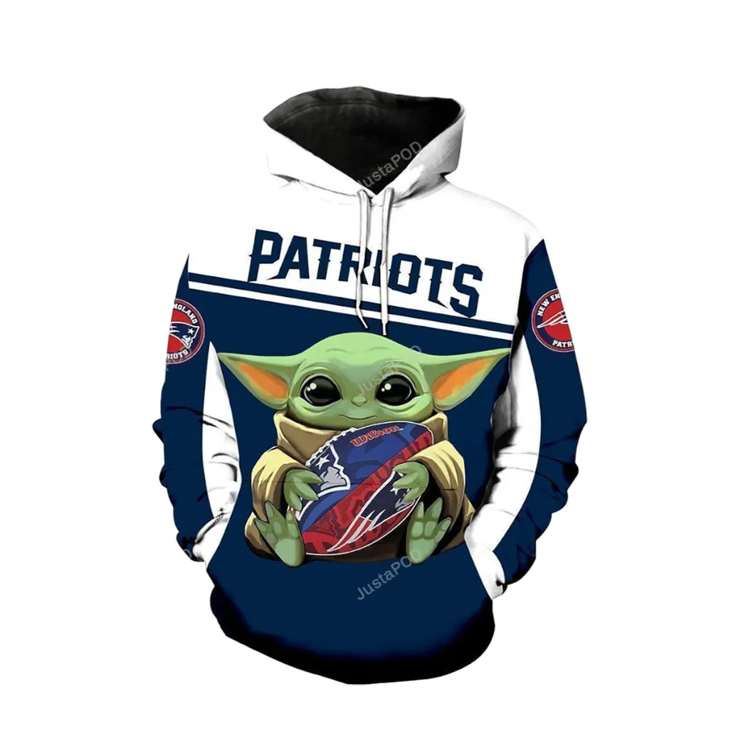 Official Baby Yoda NFL New England Patriots For Unisex Hoodie, Zip-up Hoodie