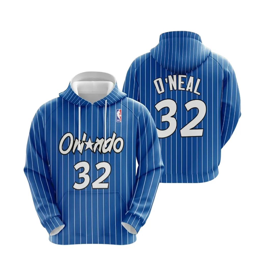 Orlando Magic Shaquille Oneal 32 Nba Basketball Blue 2019 Jersey Style Gift For Orlando Fans Hoodie