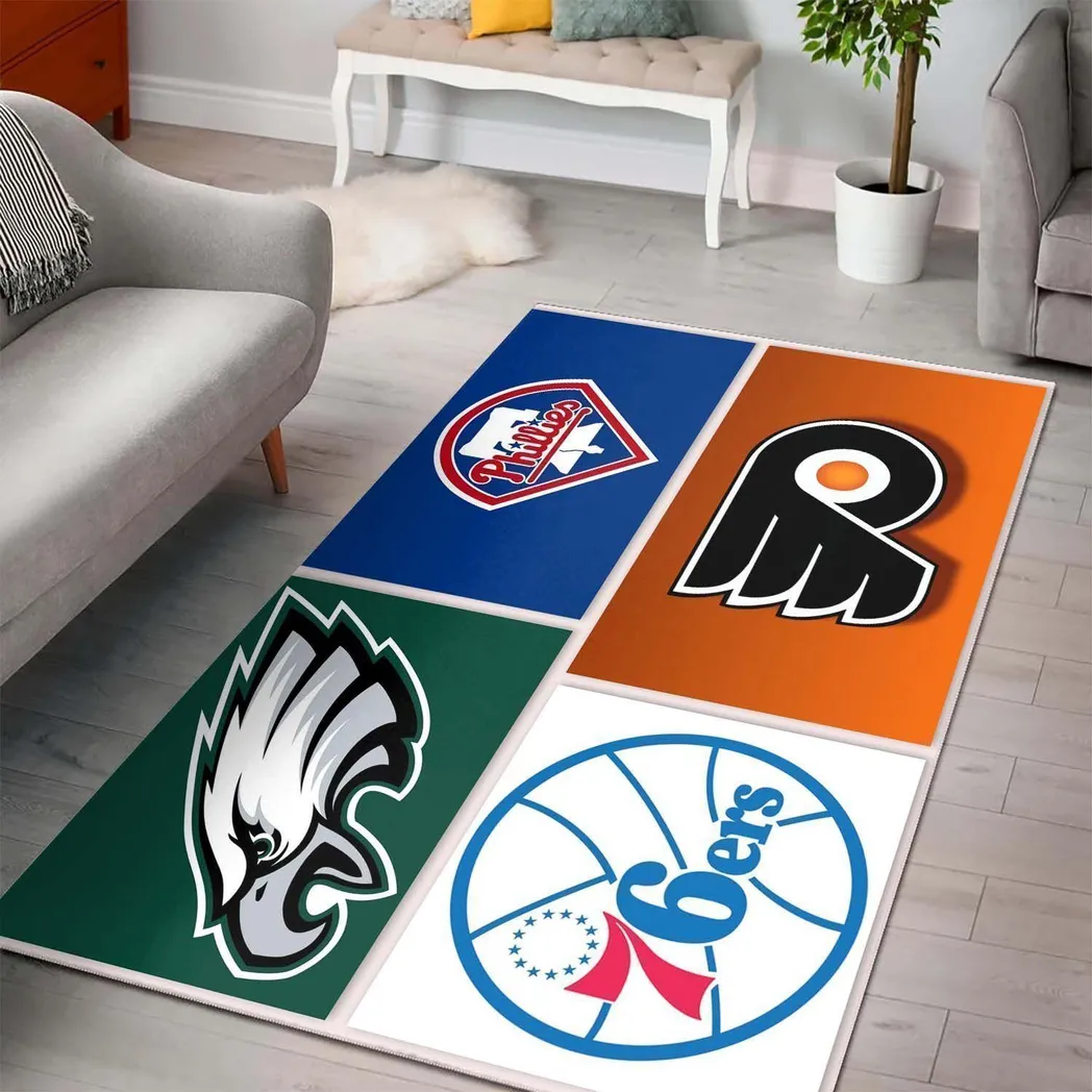 Philadelphia Flyers Area Rug Nhl Ice Hockey Living Room Regtangle Carpet V1296