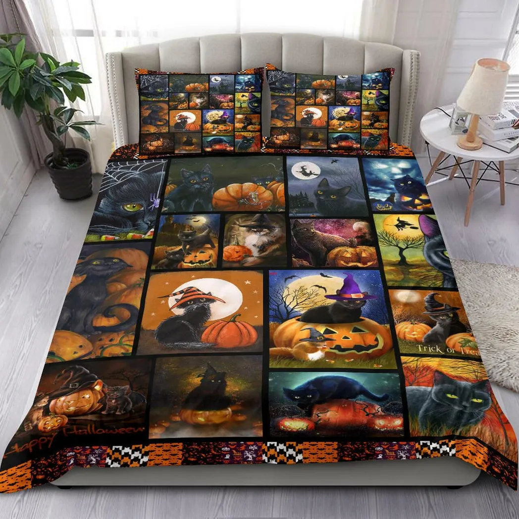 Quilt Cat Halloween Copy And Pillowcaseet Beautiful Decor For Disney Fan Bedding Set Duvet Cover Meaningful Gift For Love