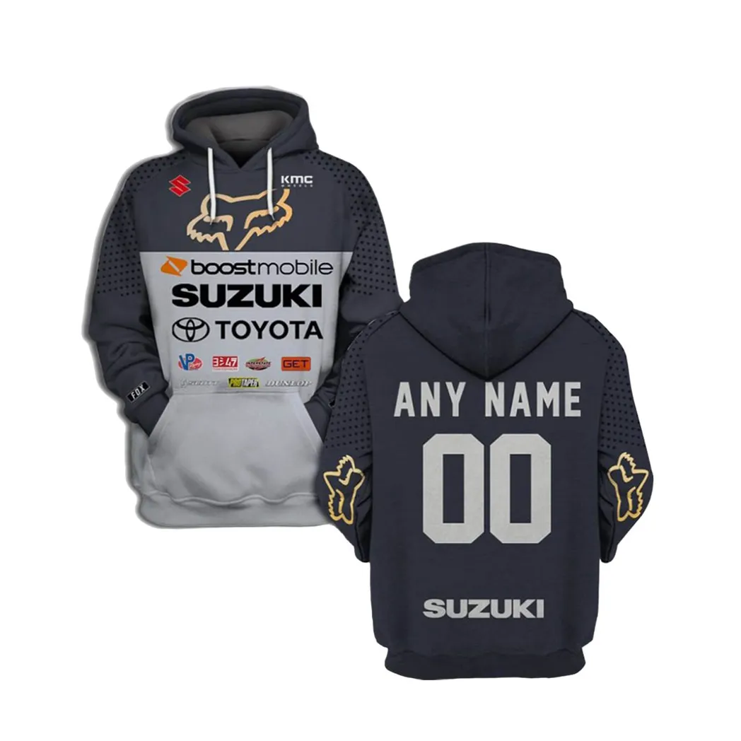 Racing Gift For Racer Suzuki Fox Racing Personalized Hoodie