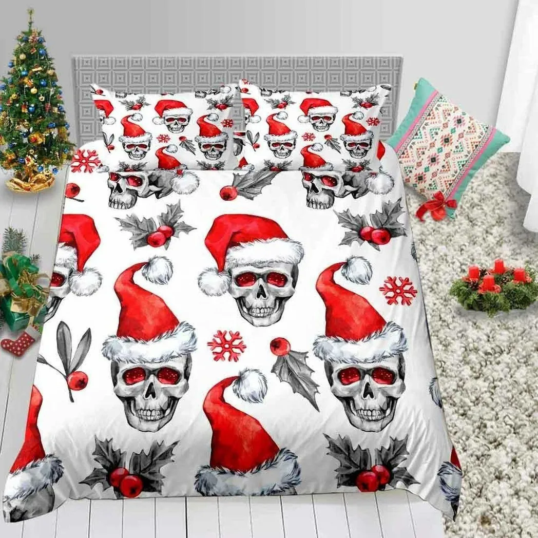 Skull Gothic Skeleton Stunning Room Decoration Bedding Set Duvet Cover Gift For Halloween Season